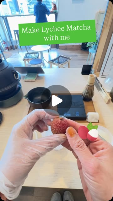 Making lychee matcha at Gleam & Sip, from Instagram